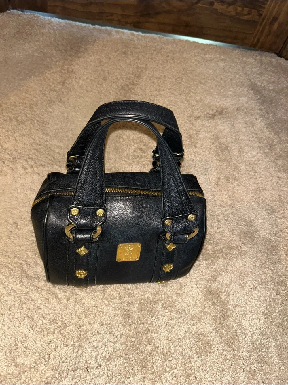 MCM Black Leather Mini Satchel with Gold Hardware - Picture 15 of 15